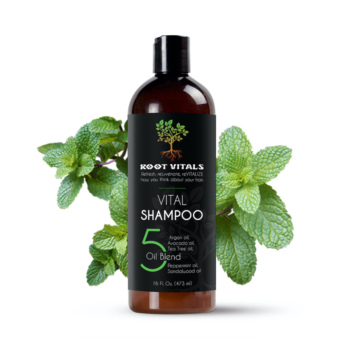 Peppermint scented natural hair growth shampoo